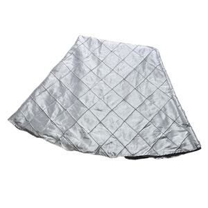 96" Round Robins Egg Blue Satiny Tablecloth With Square Stitched Pattern